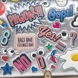 Pre Owned Anya Hindmarch Multicolor Leather All Over Wink Stickers Top Handle Bag