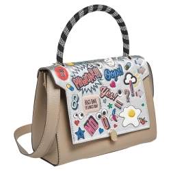 Pre Owned Anya Hindmarch Multicolor Leather All Over Wink Stickers Top Handle Bag