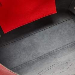 Pre Owned Anya Hindmarch Neon Orange Leather Featherweight Smiley Ebury Tote