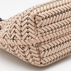 Pre Owned Anya Hindmarch Beige Woven Leather Tassel Bucket Bag