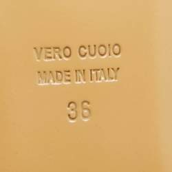 مملوكة مسبقًا Anya Hindmarch Silver Leather Ankle Strap Flat Sandals Size 36