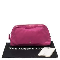 Pre Owned Anya Hindmarch Pink Nylon Suncream Pouch