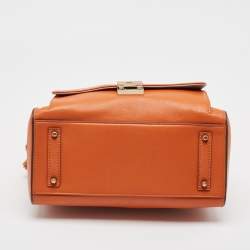 Anya Hindmarch Orange and Grey Leather Carker Satchel