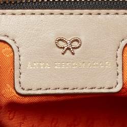 Anya Hindmarch Orange and Grey Leather Carker Satchel