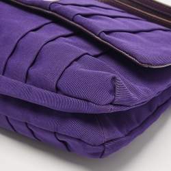 Pre Owned Anya Hindmarch Purple Canvas and Leather Gracie Shoulder Bag
