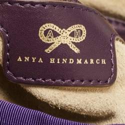 Pre Owned Anya Hindmarch Purple Canvas and Leather Gracie Shoulder Bag