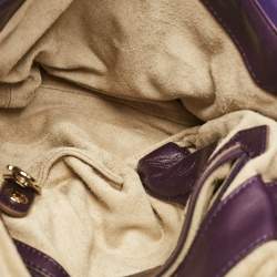 Pre Owned Anya Hindmarch Purple Canvas and Leather Gracie Shoulder Bag