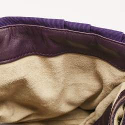 Pre Owned Anya Hindmarch Purple Canvas and Leather Gracie Shoulder Bag