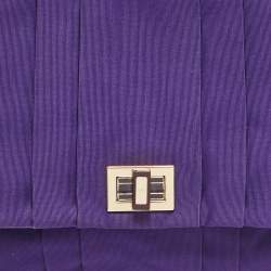 Pre Owned Anya Hindmarch Purple Canvas and Leather Gracie Shoulder Bag