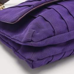Pre Owned Anya Hindmarch Purple Canvas and Leather Gracie Shoulder Bag