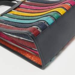 Anya Hindmarch Multicolor Leather and PVC Stripe Tote