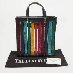 Anya Hindmarch Multicolor Leather and PVC Stripe Tote