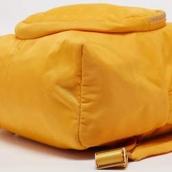 Pre Owned Anya Hindmarch Mustard Nylon Smiley Backpack