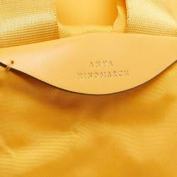 Pre Owned Anya Hindmarch Mustard Nylon Smiley Backpack
