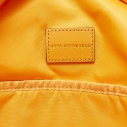 Pre Owned Anya Hindmarch Mustard Nylon Smiley Backpack