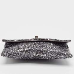 Anya Hindmarch Silver Glitter Valorie Clutch 