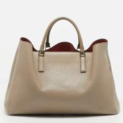 Anya Hindmarch Beige Leather Featherweight Smiley Ebury Tote