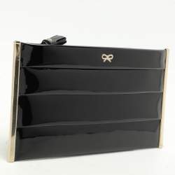 Anya Hindmarch Black Patent Leather Clutch