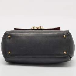 Anya Hindmarch Black Leather Bathurst Lock Egg Top Handle Bag