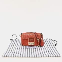 Pre Owned Anya Hindmarch Metallic Foil Leather Crossbody Bag