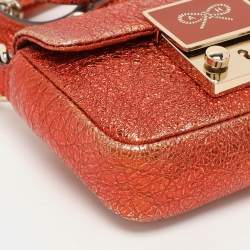 Pre Owned Anya Hindmarch Metallic Foil Leather Crossbody Bag