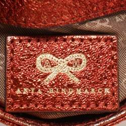 Pre Owned Anya Hindmarch Metallic Foil Leather Crossbody Bag