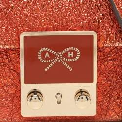 Pre Owned Anya Hindmarch Metallic Foil Leather Crossbody Bag
