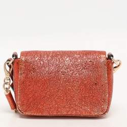Pre Owned Anya Hindmarch Metallic Foil Leather Crossbody Bag