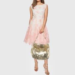 Anya Hindmarch Metallic Gold Python Flap Shoulder Bag