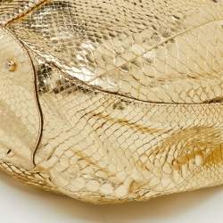 Anya Hindmarch Metallic Gold Python Flap Shoulder Bag