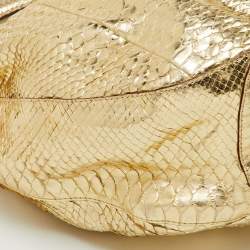 Anya Hindmarch Metallic Gold Python Flap Shoulder Bag