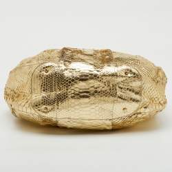 Anya Hindmarch Metallic Gold Python Flap Shoulder Bag