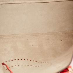 Pre Owned Anya Hindmarch Neon Orange Leather Featherweight Smiley Ebury Tote