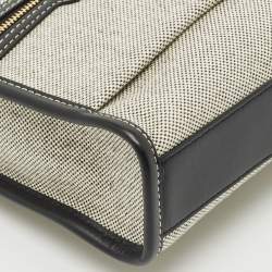 Pre Owned Anya Hindmarch Salt And Pepper Mixed Canvas Pocket Pochette 