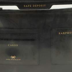 Pre Owned Anya Hindmarch Transparent/Black Pvc and Leather Clutch