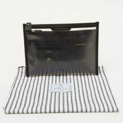 Pre Owned Anya Hindmarch Transparent/Black Pvc and Leather Clutch