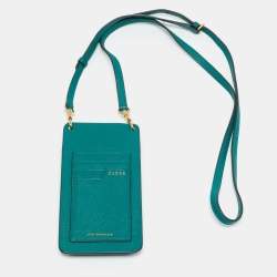Pre Owned Anya Hindmarch x Net Sustain Green Leather Frog Phone Crossbody Bag