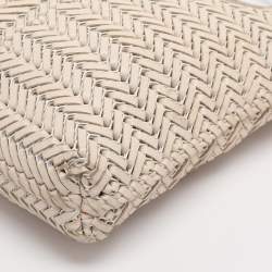 Pre Owned Anya Hindmarch Cream Woven Leather Neeson Tote