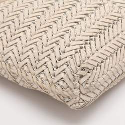 Pre Owned Anya Hindmarch Cream Woven Leather Neeson Tote