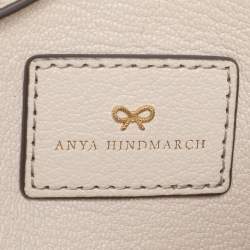Pre Owned Anya Hindmarch Cream Woven Leather Neeson Tote