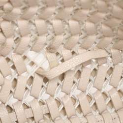 Pre Owned Anya Hindmarch Cream Woven Leather Neeson Tote