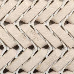 Pre Owned Anya Hindmarch Cream Woven Leather Neeson Tote