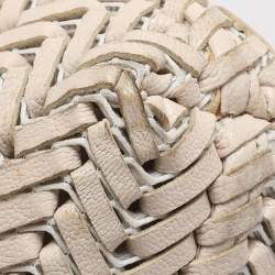 Pre Owned Anya Hindmarch Cream Woven Leather Neeson Tote