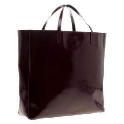 Pre Owned Anya Hindmarch Burgundy Patent Leather Tote