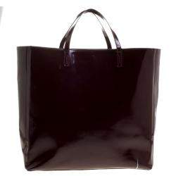 Pre Owned Anya Hindmarch Burgundy Patent Leather Tote