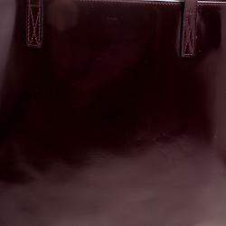 Pre Owned Anya Hindmarch Burgundy Patent Leather Tote