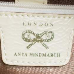 مملوكة مسبقًا Anya Hindmarch Beige/Cream Raffia and Patent Leather Tote