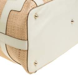مملوكة مسبقًا Anya Hindmarch Beige/Cream Raffia and Patent Leather Tote