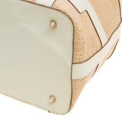 مملوكة مسبقًا Anya Hindmarch Beige/Cream Raffia and Patent Leather Tote