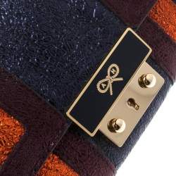 Pre Owned Anya Hindmarch Metallic Multicolor Ceramic Effect Patent Leather Continental Wallet